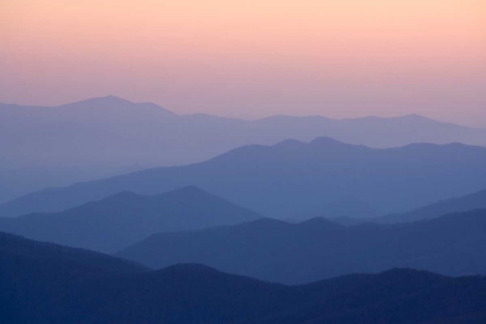 TN, Great Smoky Mts Mountain layers at sunset art print by Wendy Kaveney for $57.95 CAD