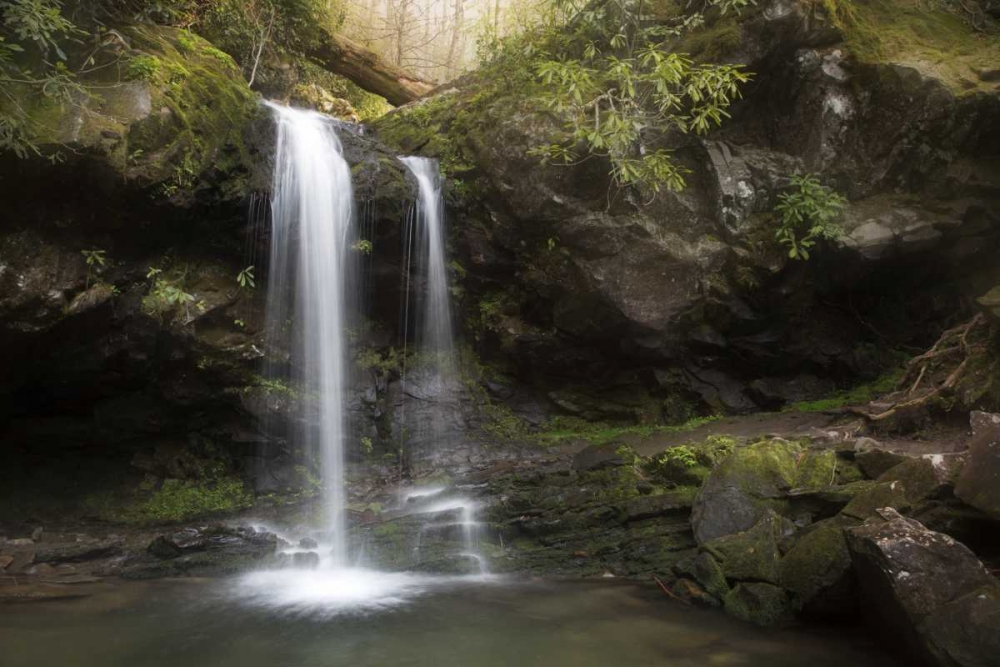 Tennessee, Great Smoky Mts Grotto Falls scenic art print by Don Grall for $57.95 CAD
