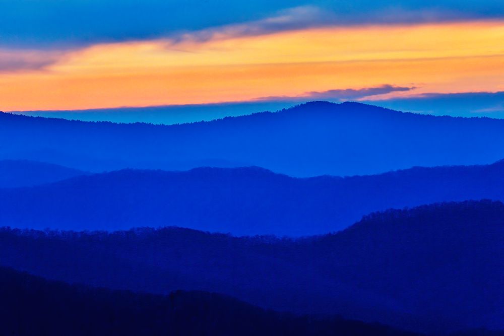 USA- Tennessee. Great Smoky Mountains National Park- sunrise and layering of mountains art print by Darrell Gulin for $57.95 CAD