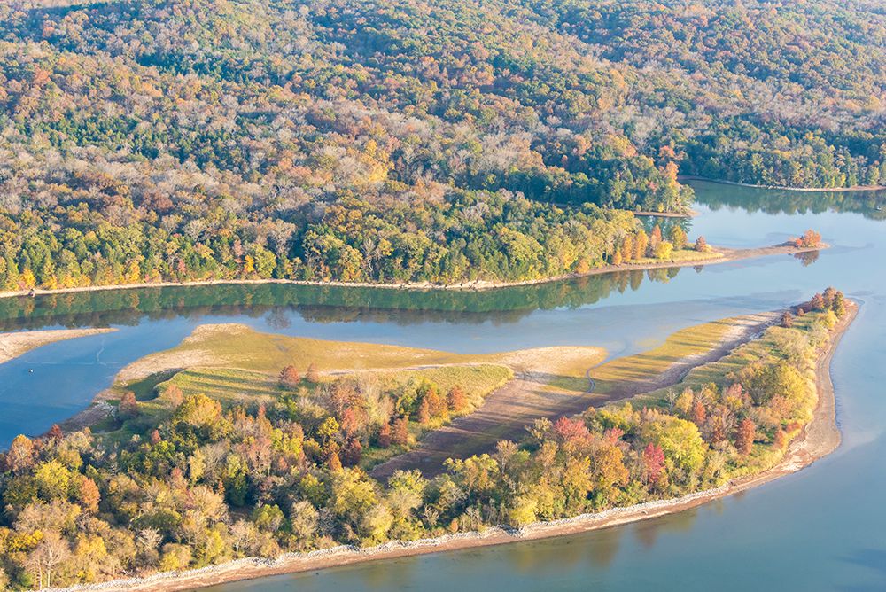 USA-Tennessee. Hiwassee Wildlife Refuge fall color beginning. art print by Trish Drury for $57.95 CAD