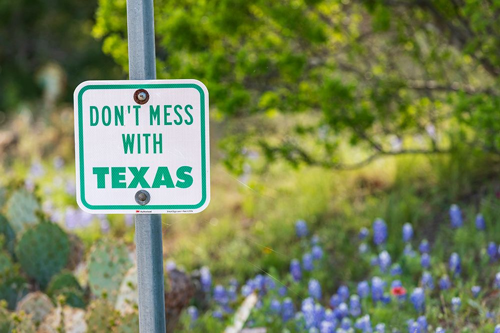 Llano-Texas-USA-Dont Mess With Texas sign in the hill country art print by Emily Wilson for $57.95 CAD