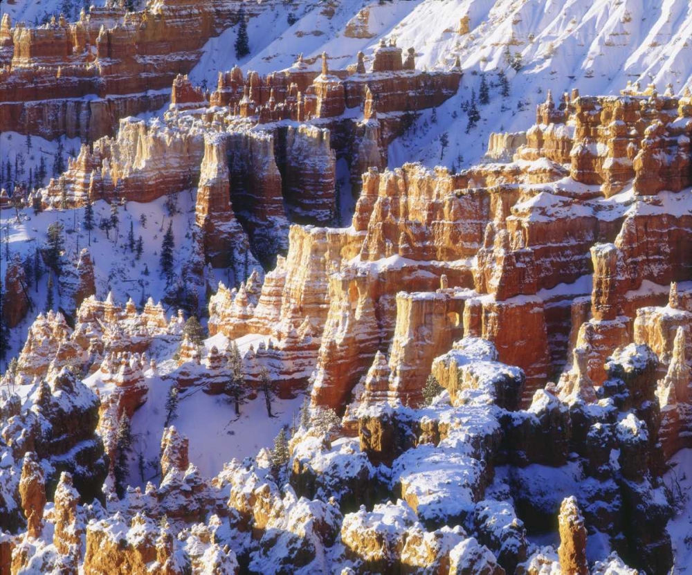 UT, Bryce Canyon Winter snow on rock formations art print by Christopher Talbot Frank for $57.95 CAD
