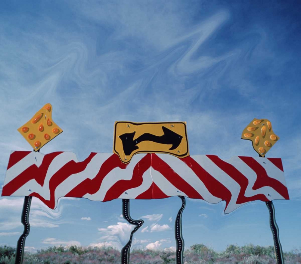 Utah, Digital distortion road sign at end of road art print by Steve Satushek for $57.95 CAD