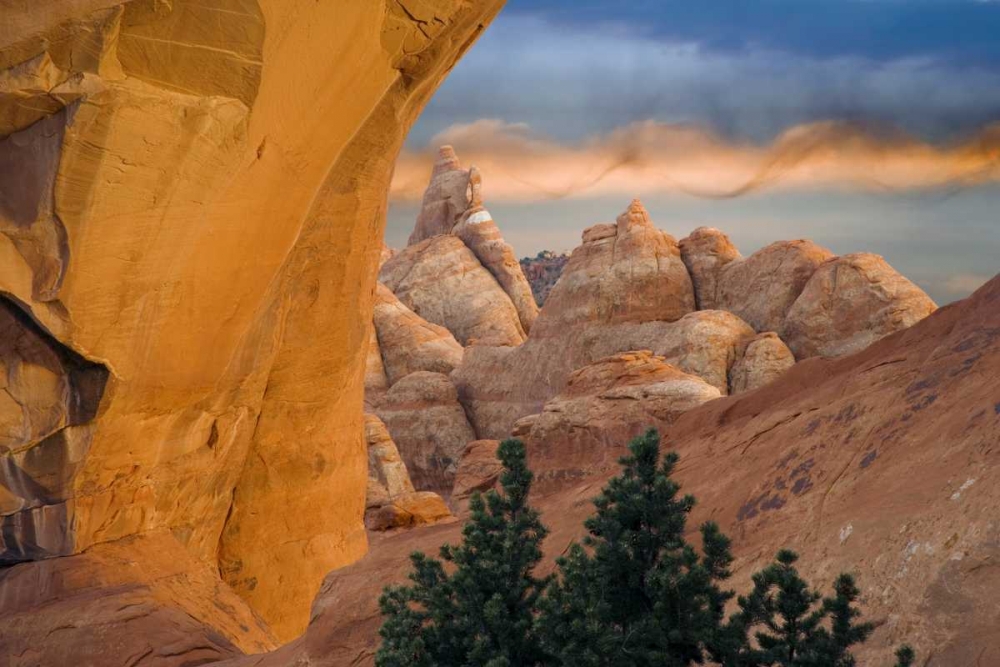 UT, Arches NP Setting sun illumines Skyline Arch art print by Don Paulson for $57.95 CAD