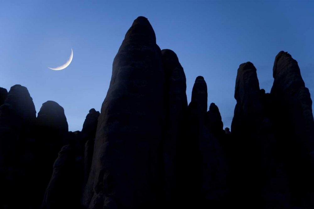 UT, Arches NP Crescent moon and silhouette art print by Don Paulson for $57.95 CAD