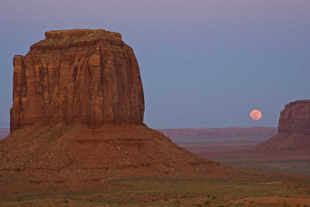 UT, Full moon rising over Monument Valley art print by Cathy and Gordon Illg for $57.95 CAD