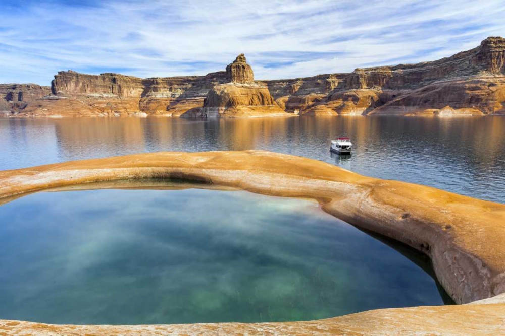 Utah, Glen Canyon NRA Houseboat on Lake Powell art print by Don Paulson for $57.95 CAD