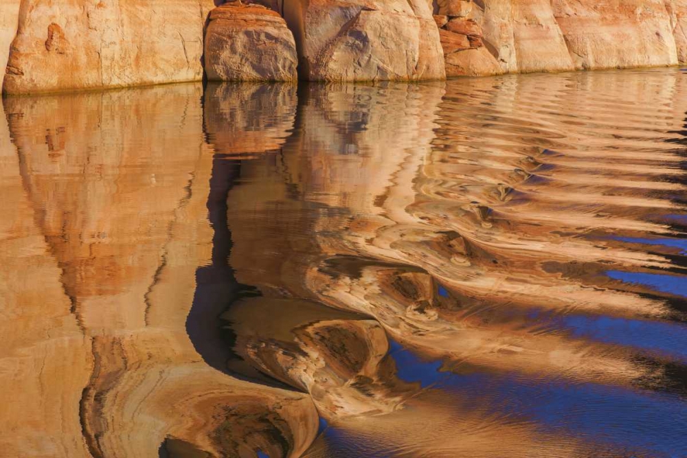 UT, Glen Canyon Boat wake reflects cliff art print by Don Paulson for $57.95 CAD