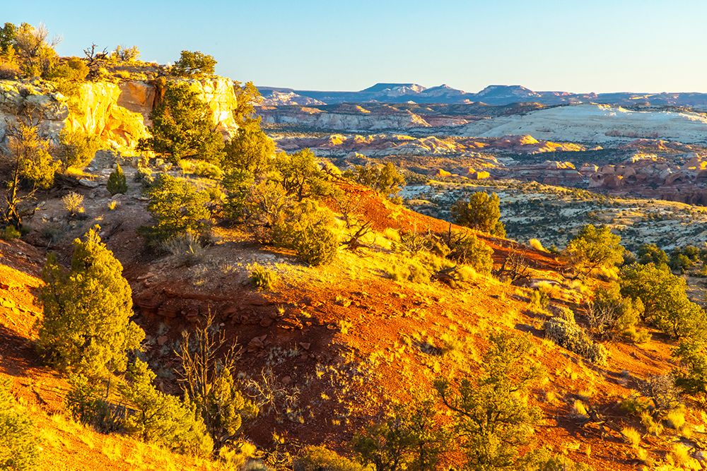 USA- Utah- Grand Staircase Escalante National Monument. Sunrise on cliff and valley. art print by Jaynes Gallery for $57.95 CAD