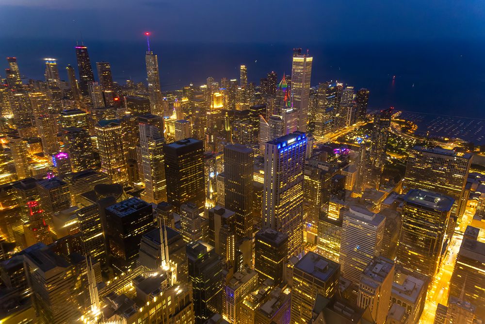 USA-Illinois-Chicago Downtown overview at twilight art print by Jaynes Gallery for $57.95 CAD