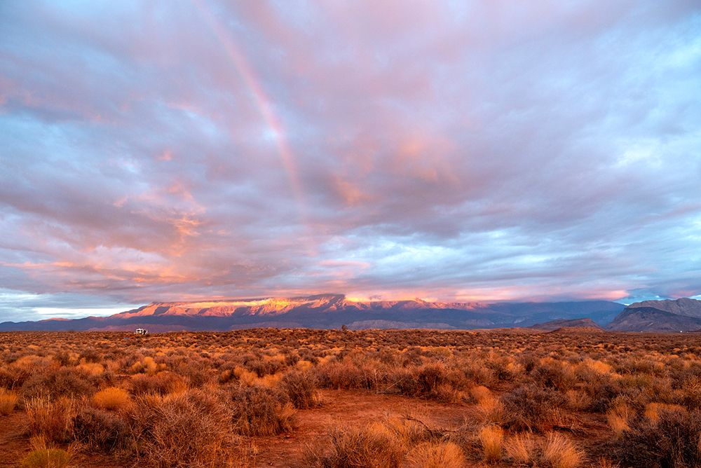 USA-Utah-Virgin Camper during sunset art print by Janell Davidson for $57.95 CAD