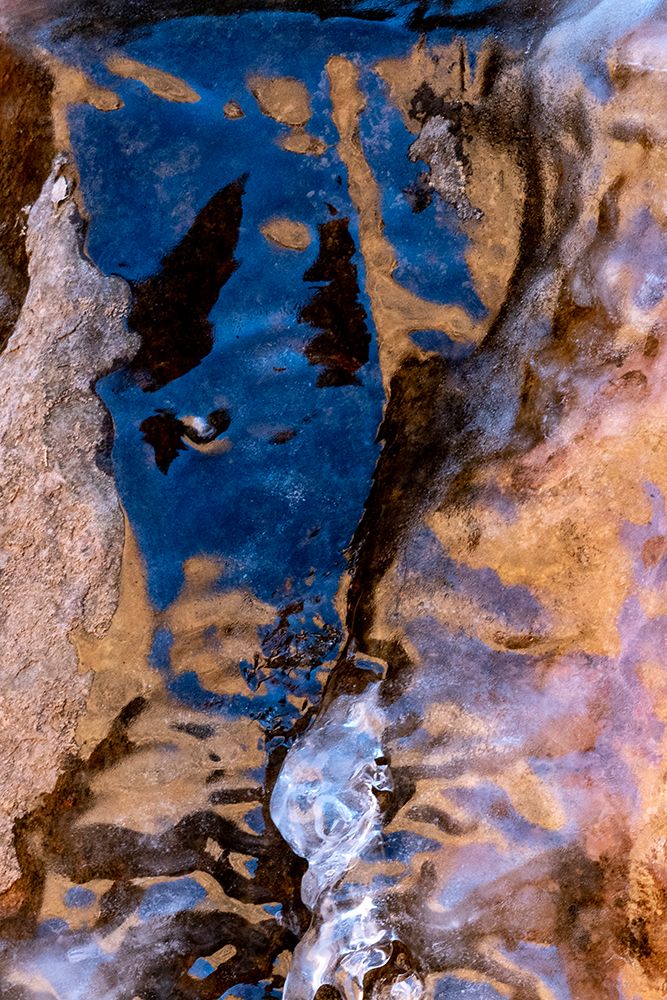 USA-Utah Ice formations with sky and canyon wall reflections-Arches National Park art print by Judith Zimmerman for $57.95 CAD
