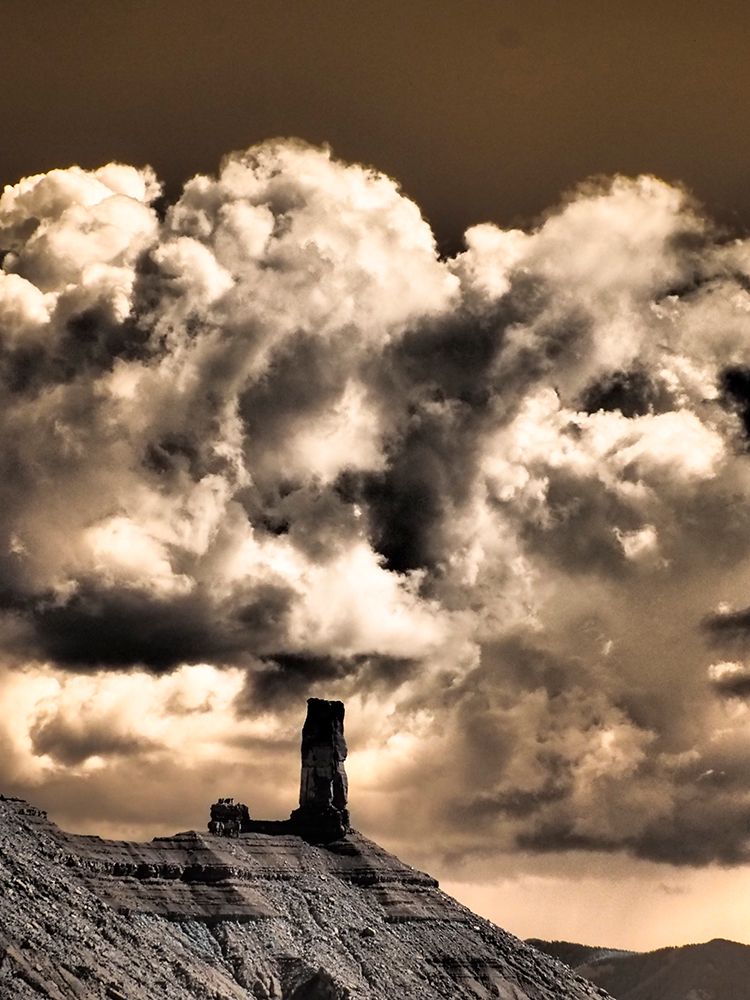USA-Utah Infrared of Fisher Towers with large clouds art print by Terry Eggers for $57.95 CAD