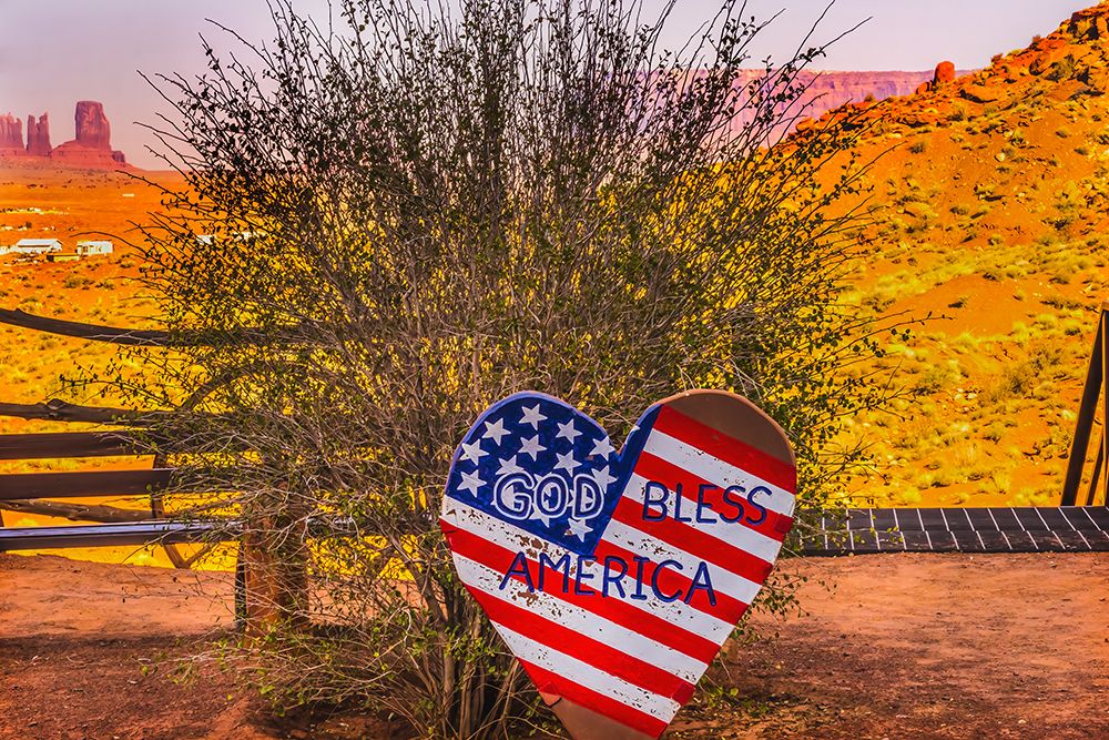 God Bless America sign-Monument Valley-Utah art print by William Perry for $57.95 CAD