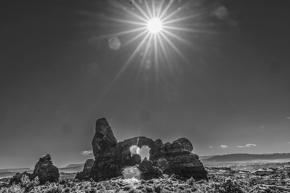 Black and white Turret Arch- Windows Section- Arches National Park- Moab- Utah. art print by William Perry for $57.95 CAD