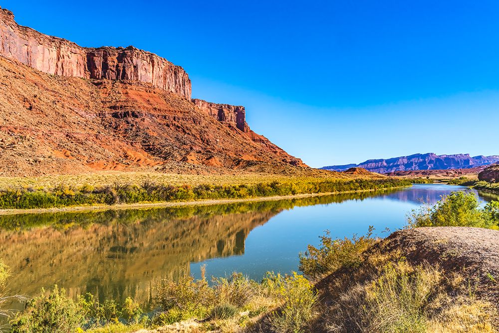 Sandy beach river access. Colorado River- Moab- Utah. art print by William Perry for $57.95 CAD
