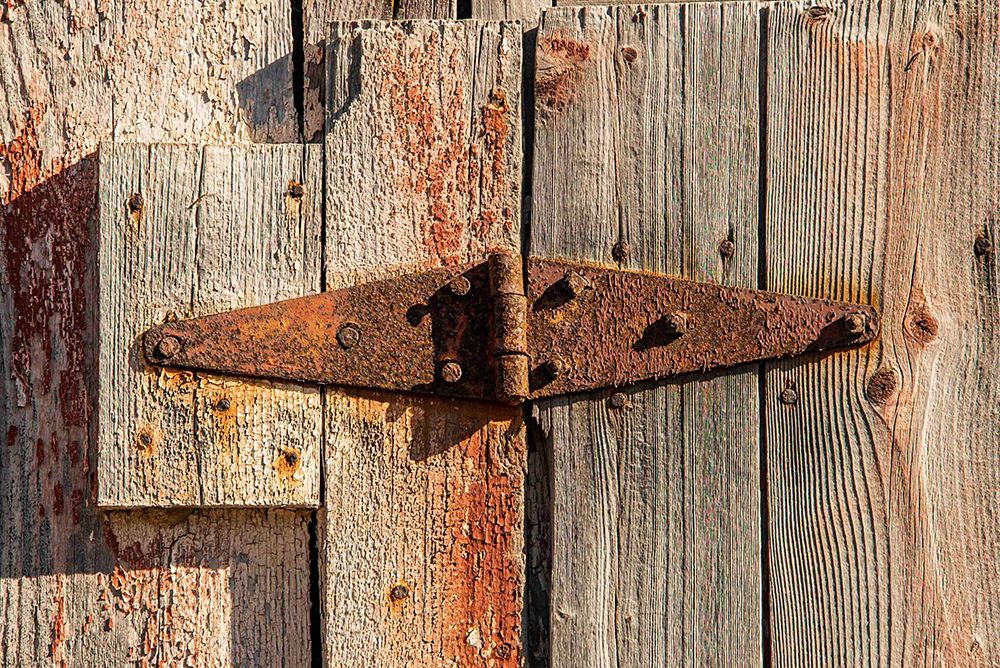 USA, Vermont, Newbury. Connecticut River Valley, weathered barn with peeling red paint. art print by Alison Jones for $57.95 CAD