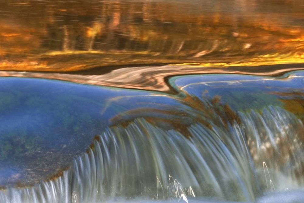 Vermont Autumn reflections on cascade in stream art print by Kathleen Clemons for $57.95 CAD