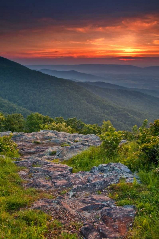 VA, Franklin Cliff Overlook Sunset on mountains art print by Jay OBrien for $57.95 CAD