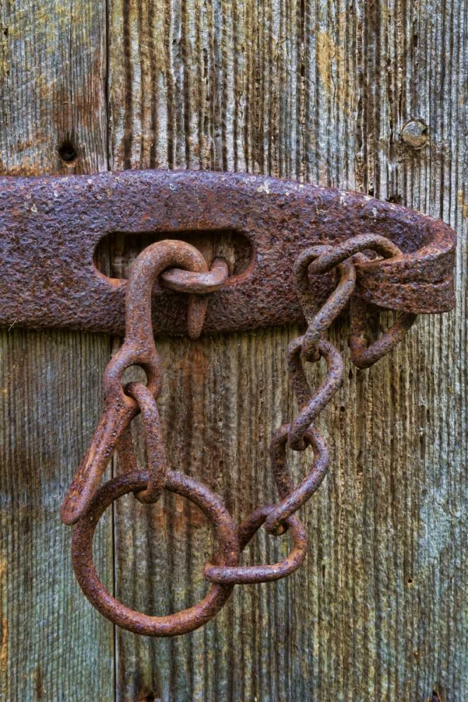 VA, Roanoke, Explore Park Rusty barn door lock art print by Don Paulson for $57.95 CAD