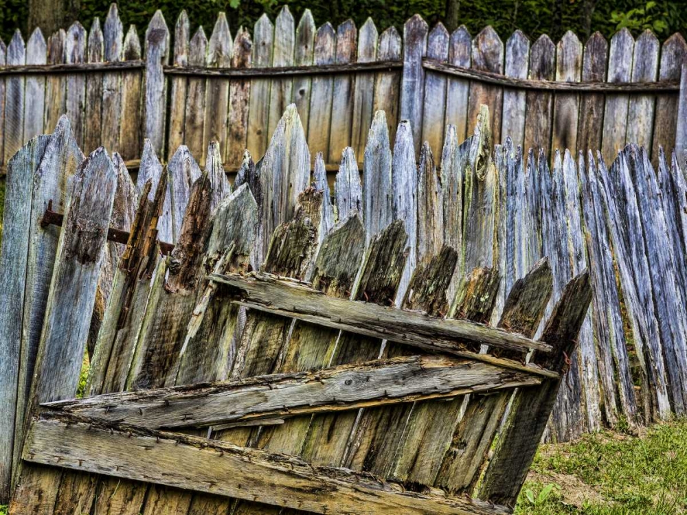 VA, Roanoke, Explore Park Sagging fence and gate art print by Don Paulson for $57.95 CAD