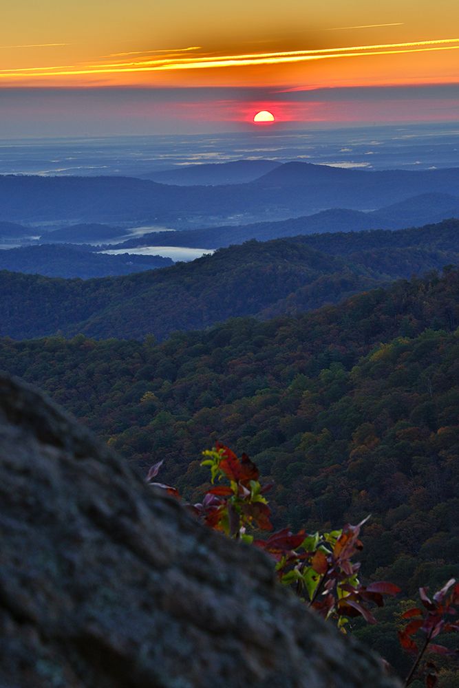 USA-Virginia-Shenandoah National Park-Sunrise along Skyline Drive in the Fall art print by Hollice Looney for $57.95 CAD