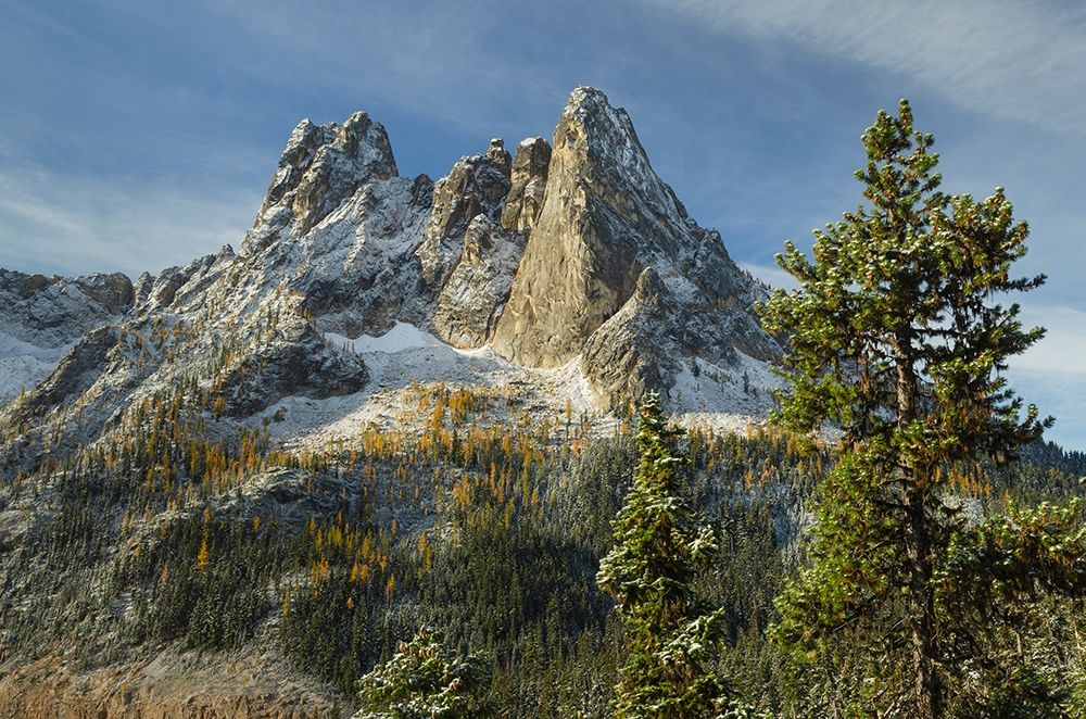 Liberty Bell Mountain and Early Winters Spires seen from Washington State Pass Overlook art print by Alan Majchrowicz for $57.95 CAD