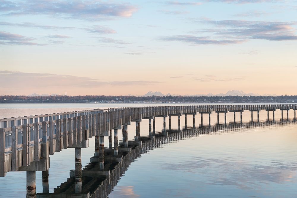 Boulevard Park Boardwalk-Taylor Dock on Bellingham Bay-Bellingham-Washington State art print by Alan Majchrowicz for $57.95 CAD