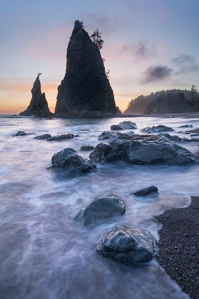 Twilight at Split Rock on Rialto Beach-Olympic National Park art print by Alan Majchrowicz for $57.95 CAD