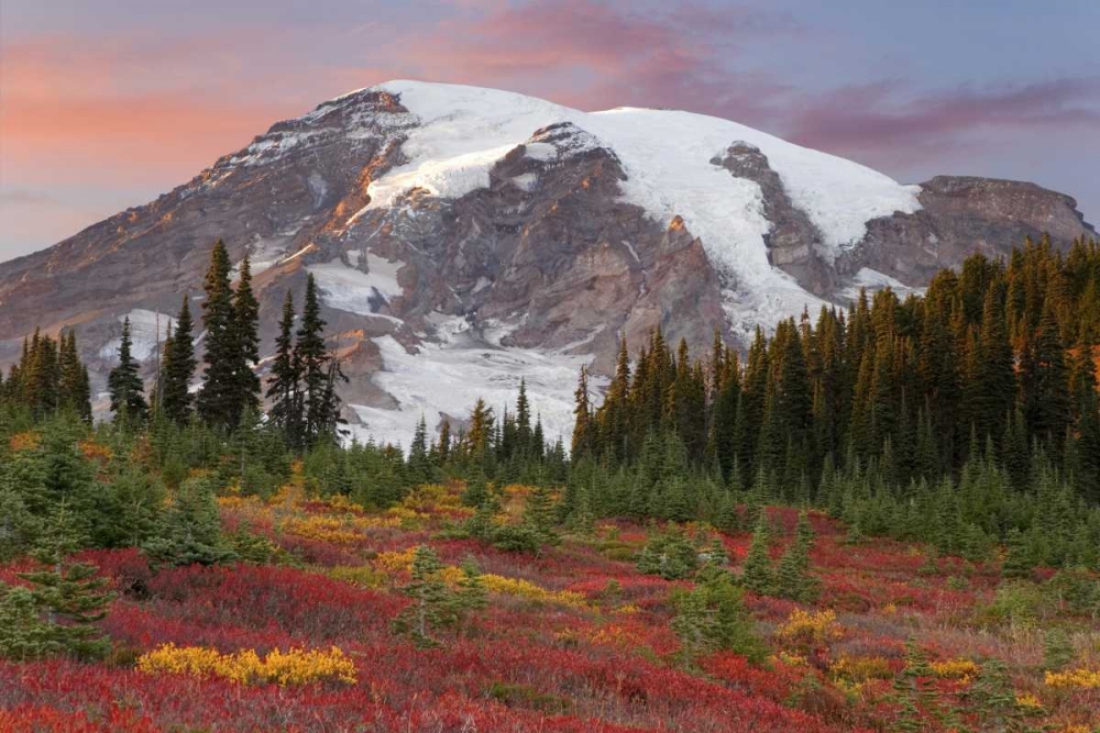Washington Sunset over Mount Rainier and valley art print by Don Paulson for $57.95 CAD