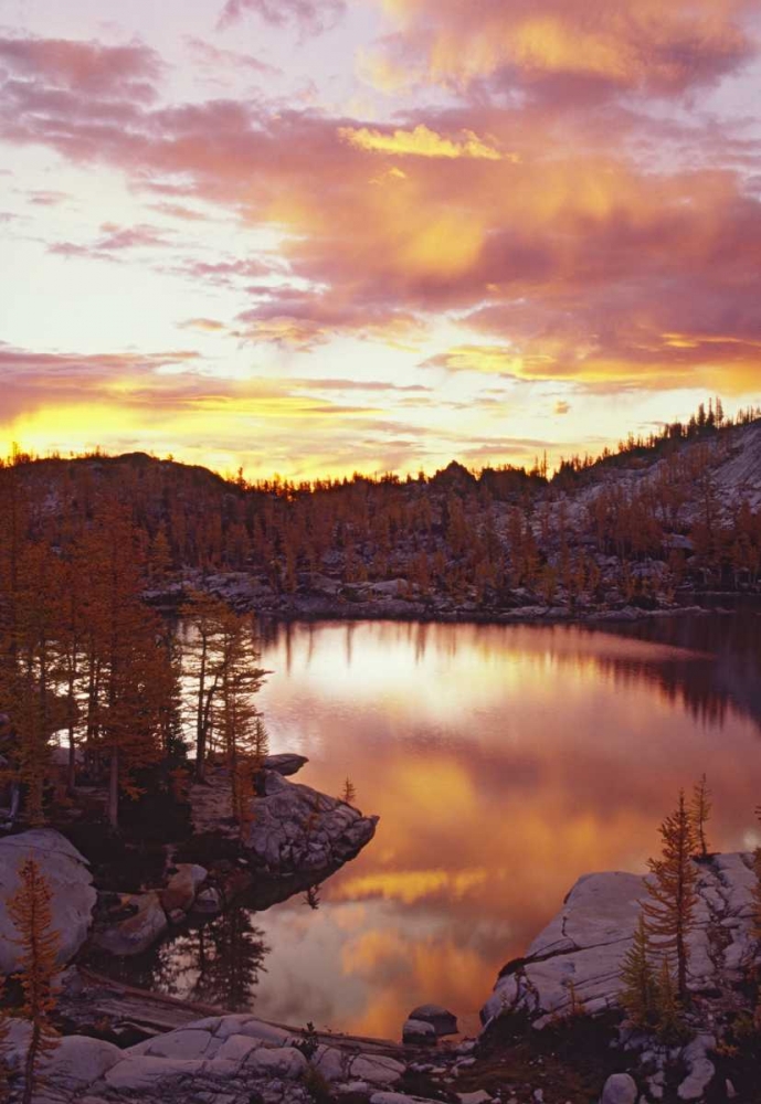 WA, North Cascades Sunrise clouds on Rune Lake art print by Steve Satushek for $57.95 CAD