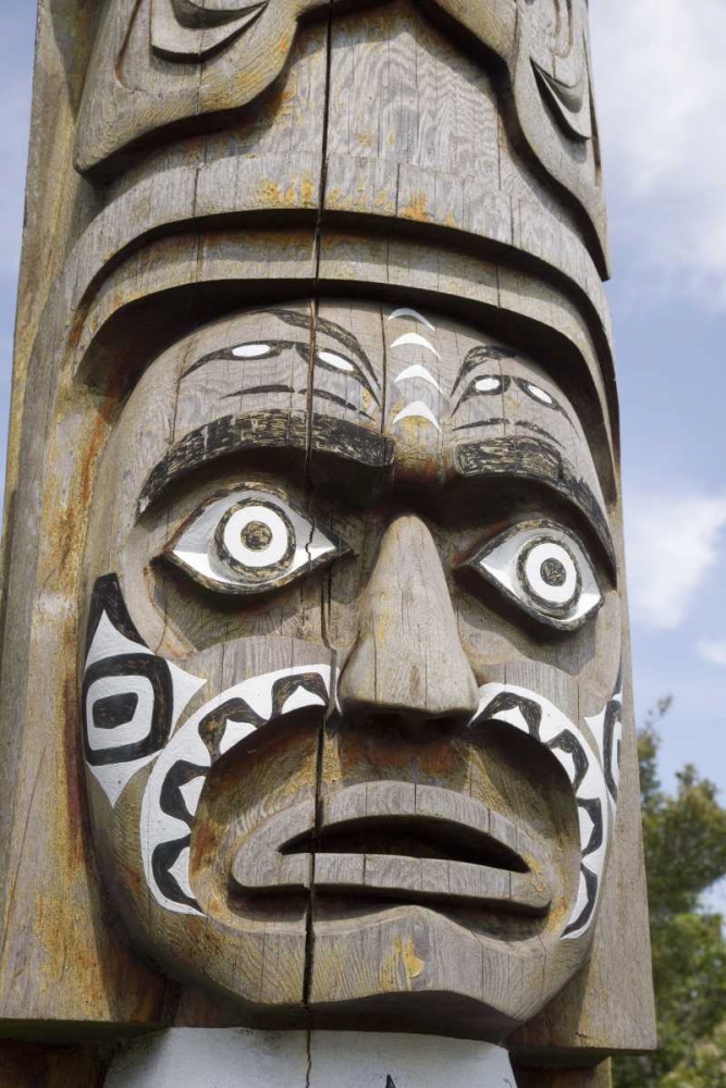 WA, Orcas Island, Eastsound Face on a totem pole art print by Don Paulson for $57.95 CAD