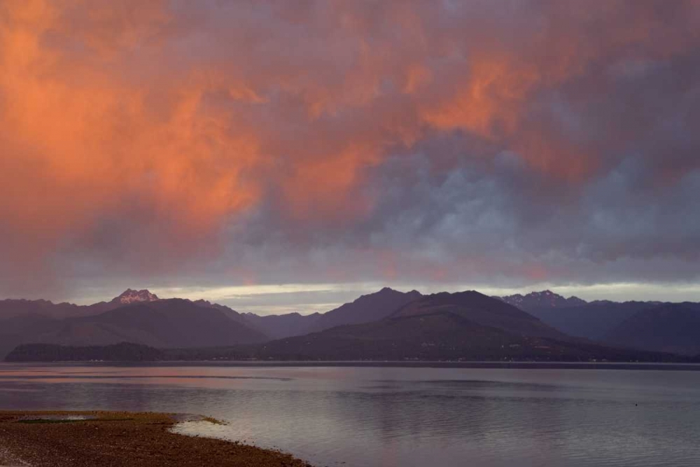 WA, Seabeck Sunset over Hood Canal and Olympics art print by Don Paulson for $57.95 CAD