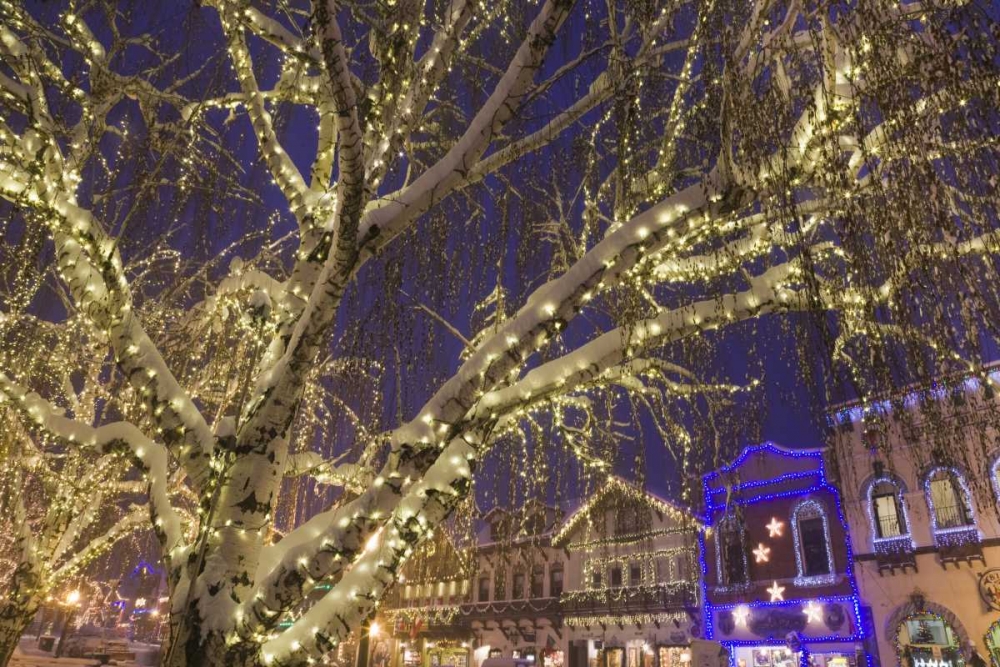 WA, Leavenworth Christmas lights line the town art print by Don Paulson for $57.95 CAD