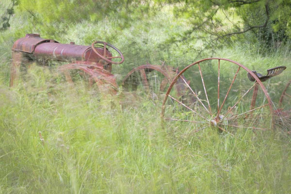 WA, Seabeck Rusty old tractor in grasses art print by Don Paulson for $57.95 CAD