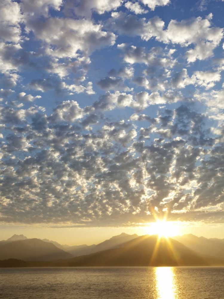 WA, Seabeck, Olympic Mts Sunset over Hood Canal art print by Don Paulson for $57.95 CAD