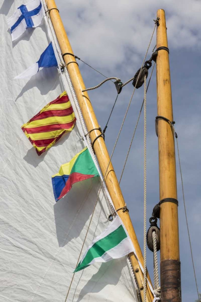 WA, Boat sail and flags at Bainbridge Island art print by Don Paulson for $57.95 CAD