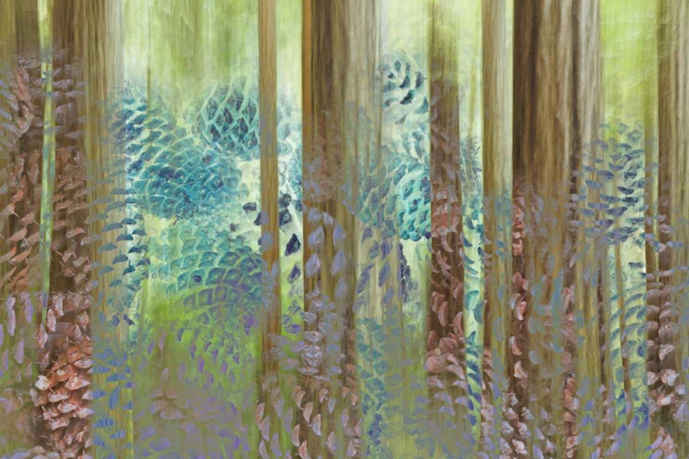 WA, Seabeck Collage of pine cones and trees art print by Don Paulson for $57.95 CAD