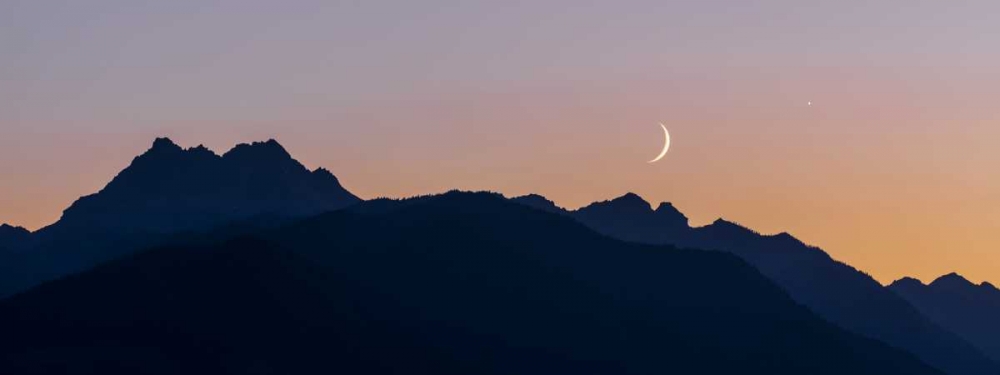WA, Seabeck Moon and Venus over the Olympics art print by Don Paulson for $57.95 CAD