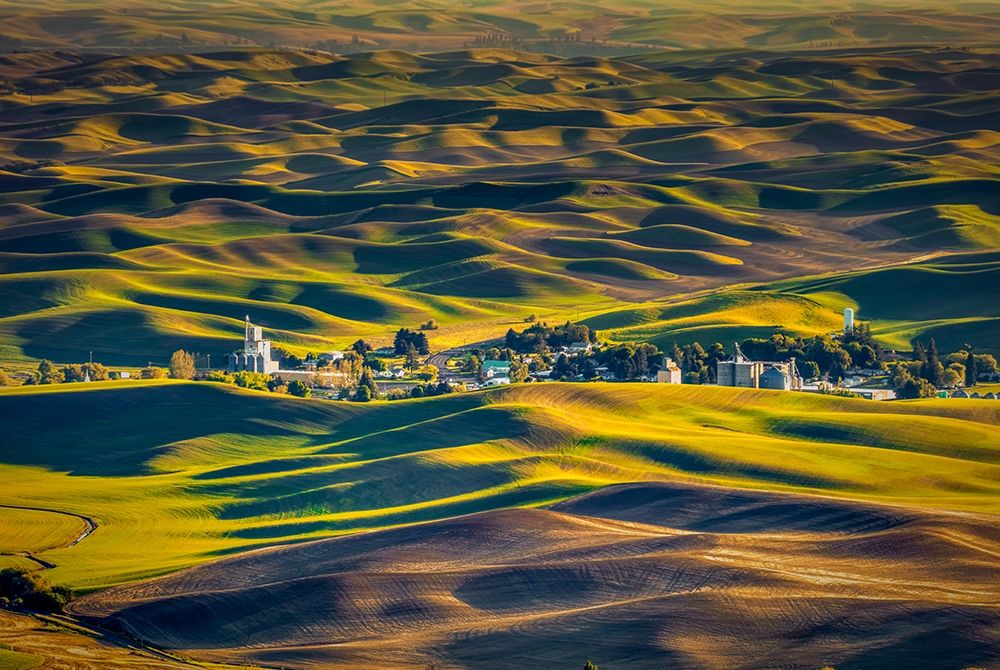 Washington State-Palouse Steptoe Village and farmland at sunset art print by Jaynes Gallery for $57.95 CAD