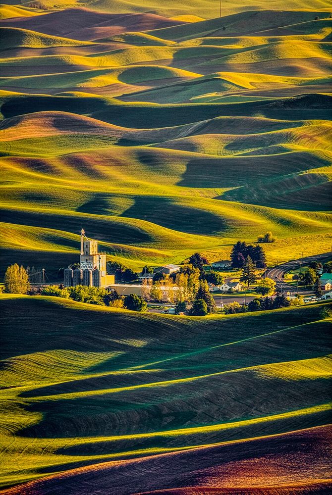 Washington State-Palouse Steptoe Village and farmland at sunset art print by Jaynes Gallery for $57.95 CAD