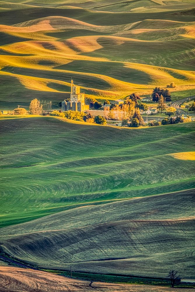 Washington State-Palouse Steptoe Village and farmland at sunset art print by Jaynes Gallery for $57.95 CAD