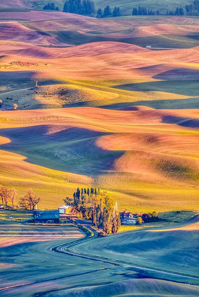 Washington State-Palouse Steptoe Village and farmland at sunset art print by Jaynes Gallery for $57.95 CAD