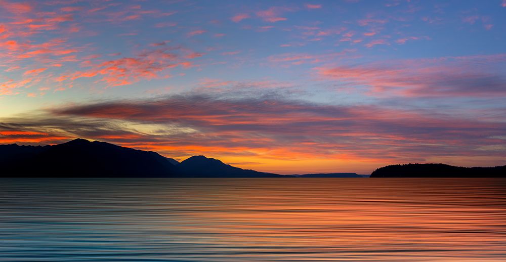 USA-Washington State-Seabeck Composite panoramic sunset over Hood Canal art print by Jaynes Gallery for $57.95 CAD