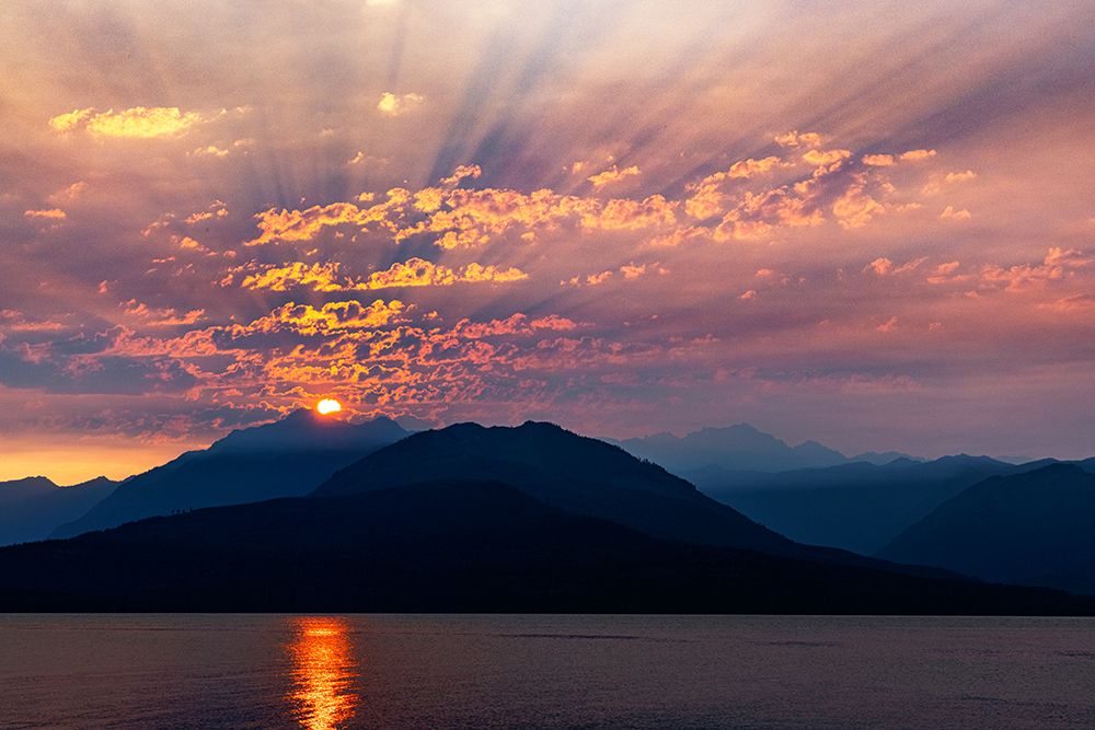USA-Washington State-Seabeck Smoky sunset over Hood Canal and Olympic Mountains art print by Jaynes Gallery for $57.95 CAD
