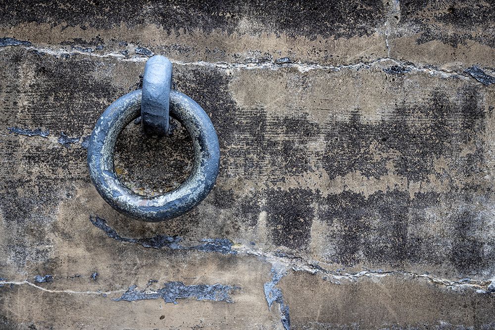USA-Washington State-Fort Flagler State Park Metal ring on weathered concrete wall art print by Jaynes Gallery for $57.95 CAD