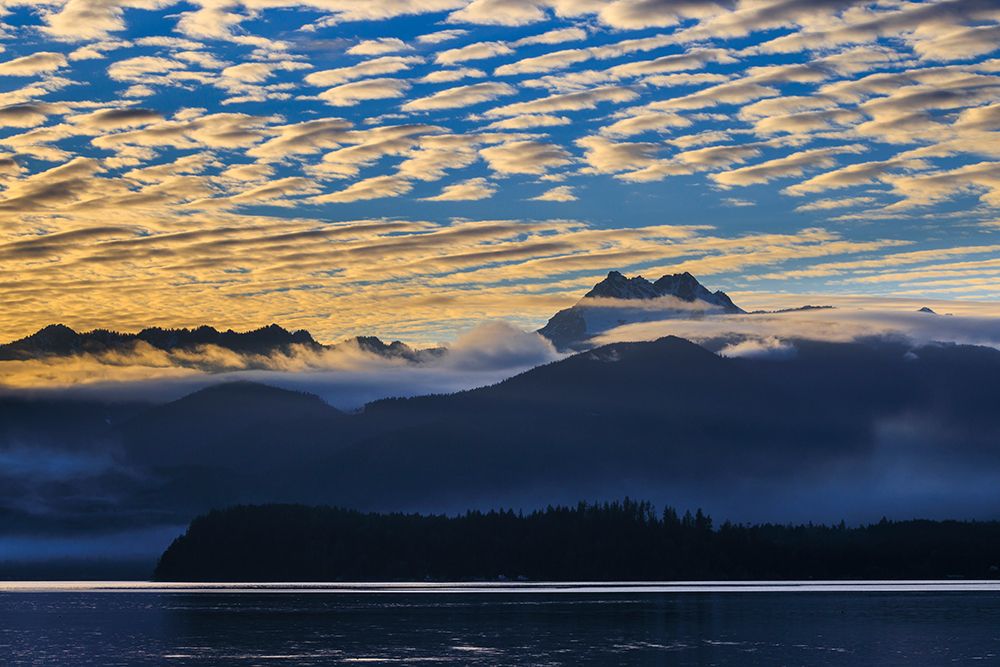 USA- Washington State- Seabeck. Sunset over Olympic Mountains and Hood Canal. art print by Jaynes Gallery for $57.95 CAD