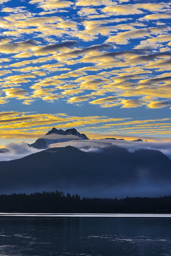 USA- Washington State- Seabeck. Sunset over Olympic Mountains and Hood Canal. art print by Jaynes Gallery for $57.95 CAD