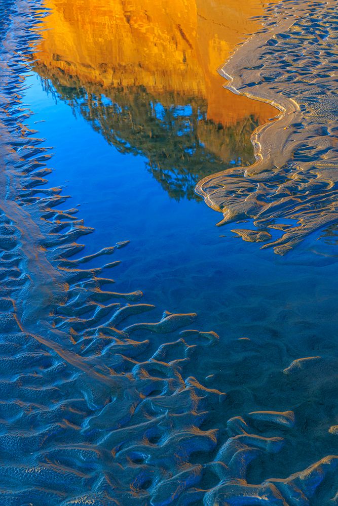 USA, Washington State, Copalis Beach. Sunset reflection in beach sand and water. art print by Jaynes Gallery for $57.95 CAD