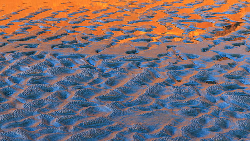 USA, Washington State, Copalis Beach. Reflection on beach sand at sunset. art print by Jaynes Gallery for $57.95 CAD